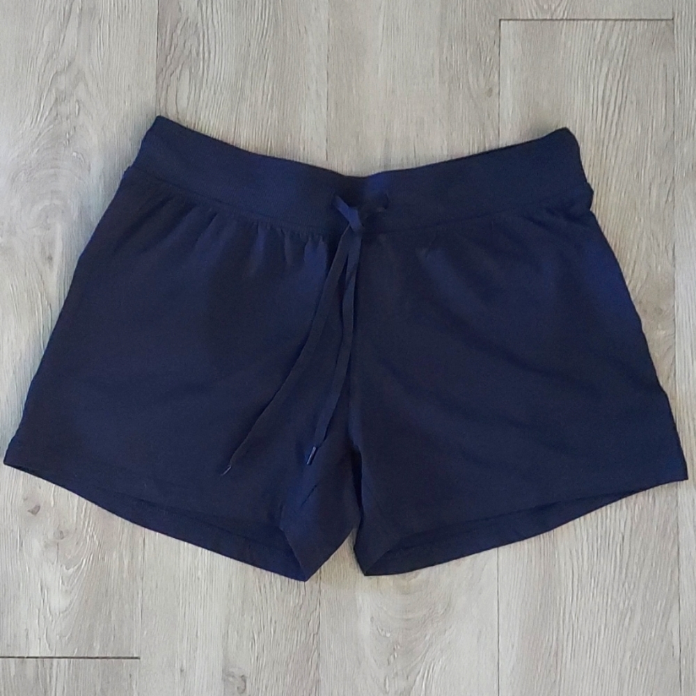 Maks Active Wear Navy Cotton Shorts with Elastic Waistband